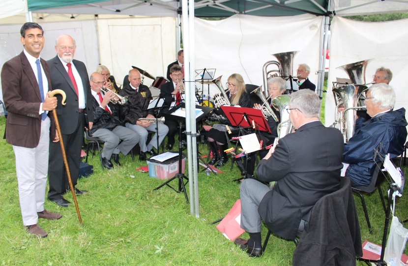 Rishi Sunak at Moorcock Show with Hawes Silver Band