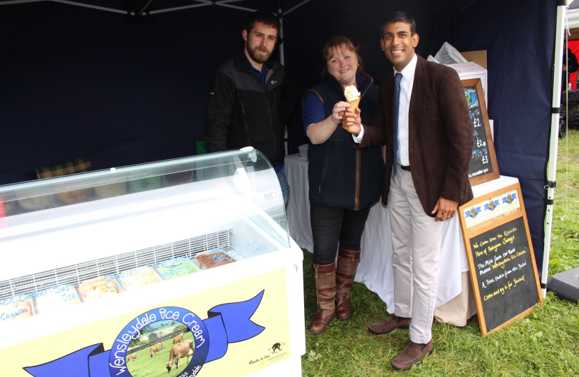 Rishi Sunak at Moorcock Show with Wensleydale Ice Cream