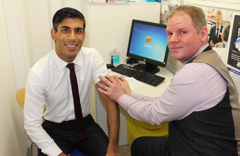 Rishi Sunak at Boots Pharmacy Richmond