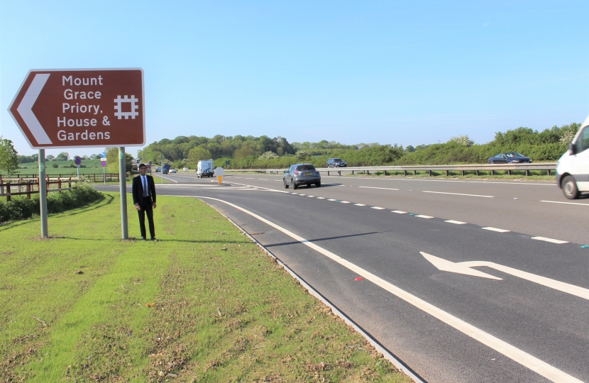 Rishi Sunak at the new Mount Grace Priory junction on the A19