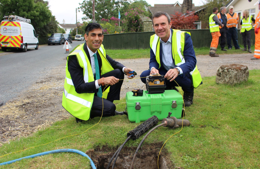 Rishi Sunak at Picton broadband installation