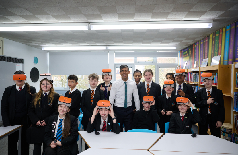 Rishi Sunak with Students at Risedale School
