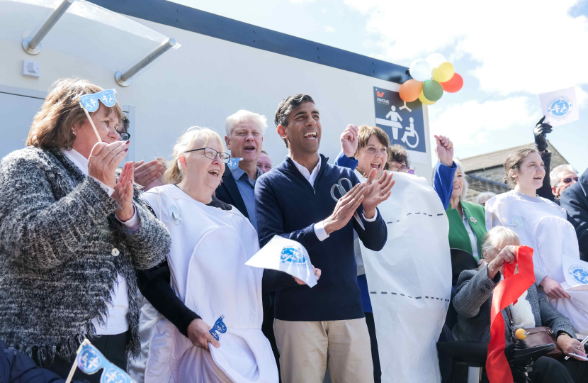 Rishi Sunak at the opening of Leyburn's Changing Places toilet