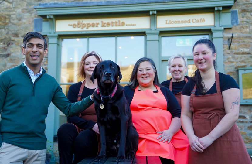 Rishi Sunak at the Copper Kettle, Reeth