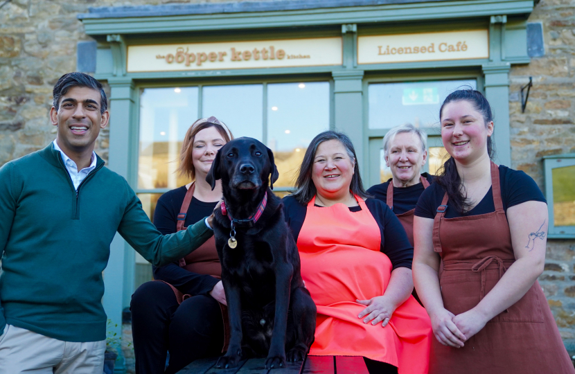 Rishi Sunak at the Copper Kettle, Reeth