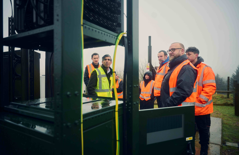 Rishi Sunak at Coverdale mobile phone mast