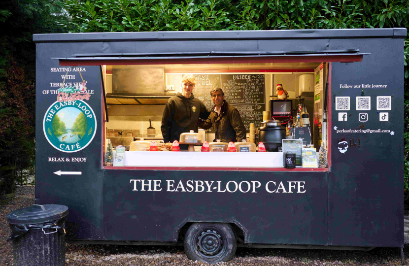 Rishi Sunak at Easby Loop cafe