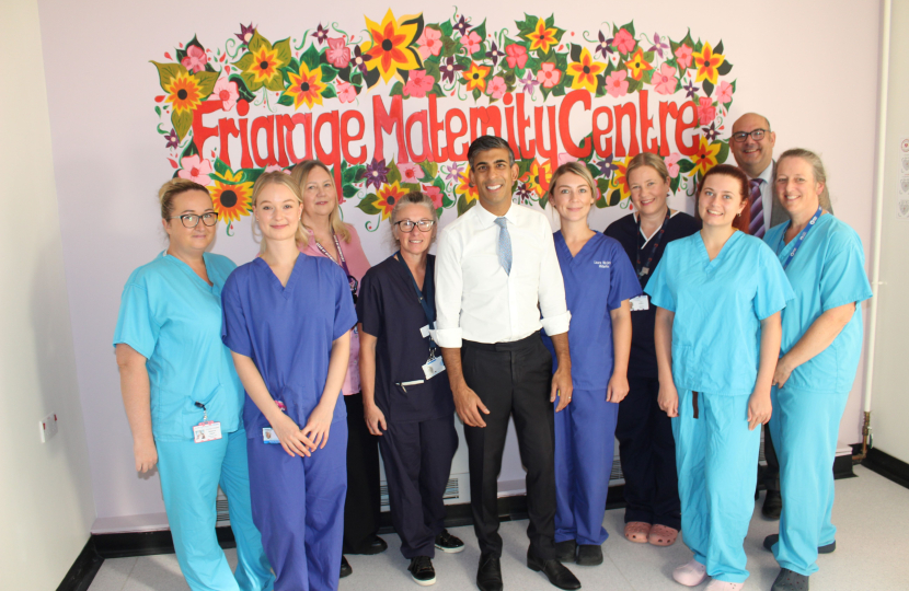 Rishi Sunak at the Friarage Maternity Centre