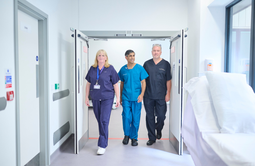 Rishi Sunak at the Friarage Surgical Centre