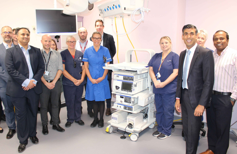 Rishi Sunak meets staff in the new Friarage Hospital diagnostics hub
