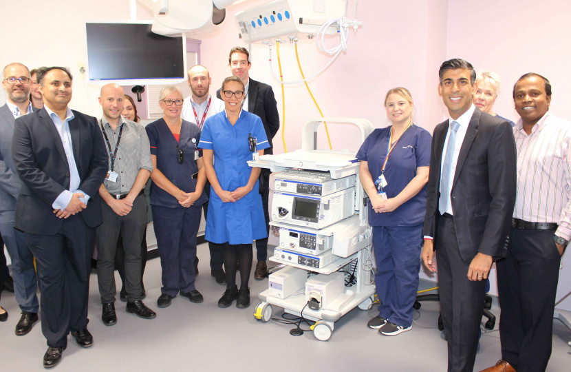 Rishi Sunak meets staff in the new Friarage Hospital diagnostics hub