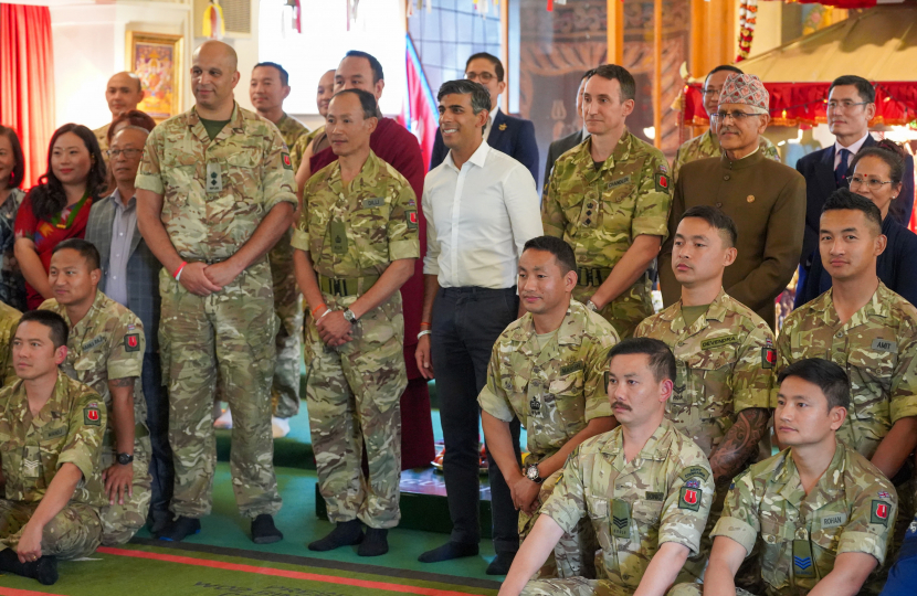 Rishi Sunak at the Gurkha Temple Catterick Garrison