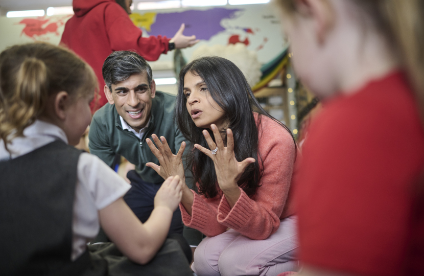 Rishi Sunak and Akshata Murty at Hutton Rudby School