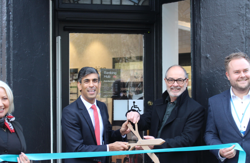 Rishi cutting the ribbon at the new Richmond Banking Hub