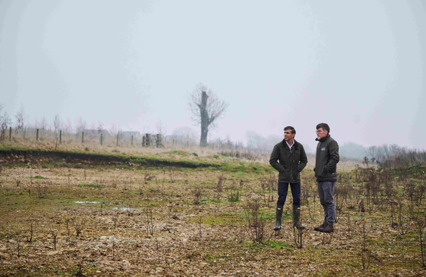 Rishi Sunak with Steve Biggs at the location of the planned development