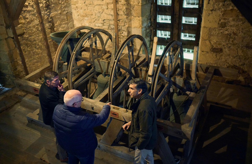 Rishi Sunak at Melsonby Church belltower