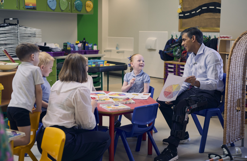 Rishi Sunak at Michael Syddall Primary School Catterick Village