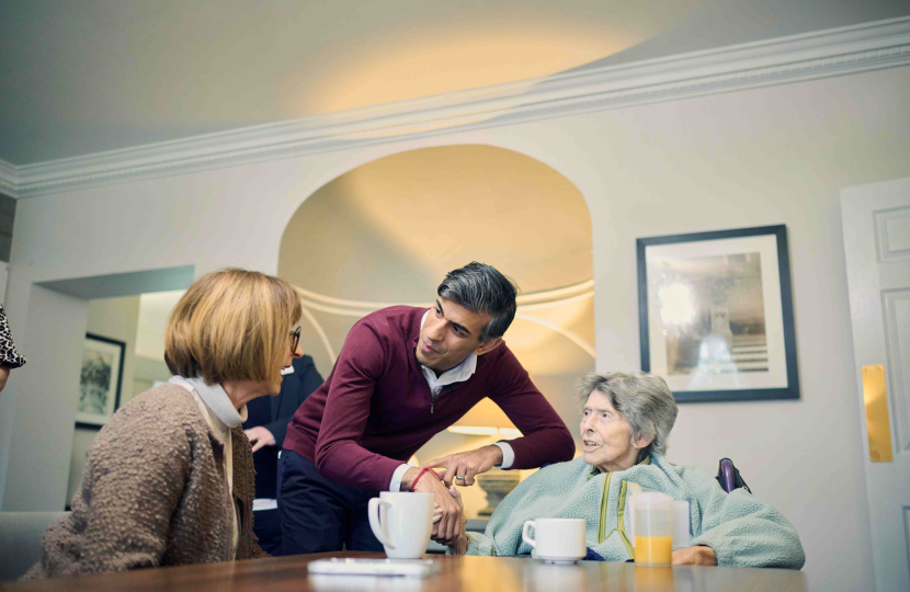 Rishi Sunak at Mount Vale Care Centre, Northallerton