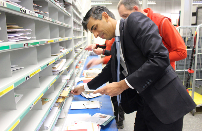 Rishi Sunak at Northallerton delivery office