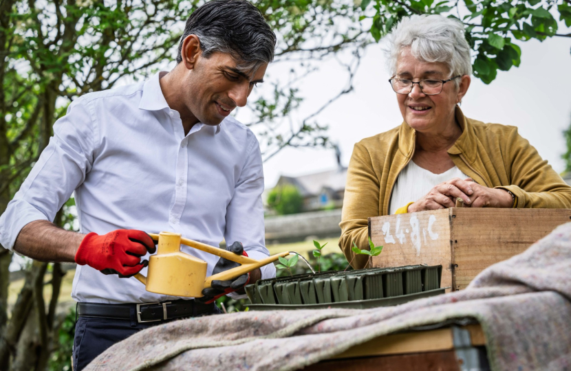 Rishi planting a tree sapling