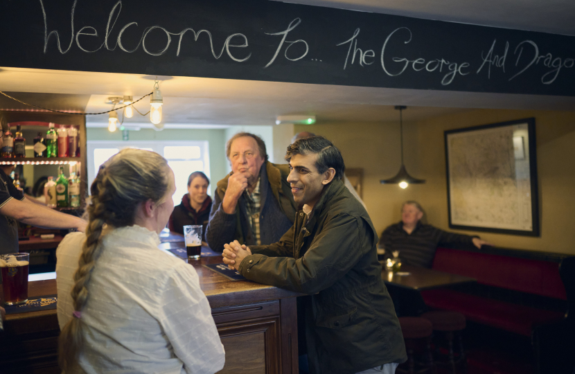 Rishi with Becky at the George and Dragon