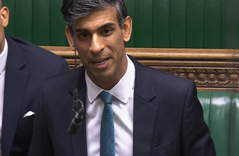 Rishi Sunak in the House of Commons