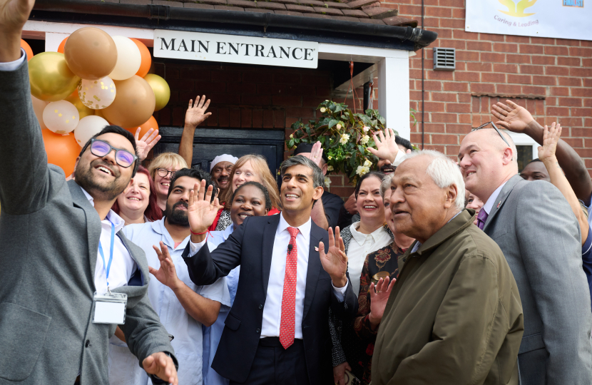 Rishi Sunak MP at Southwoods Nursing Home with Staff