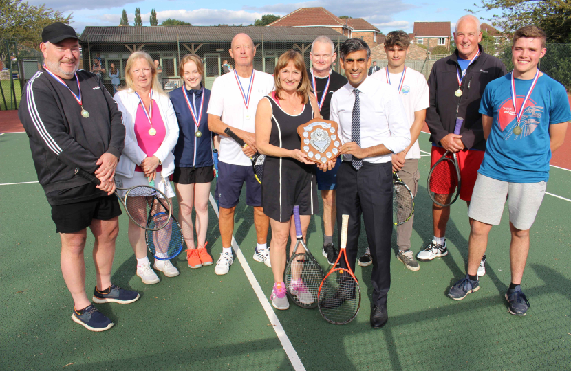 Rishi Sunak at Northallerton Tennis Club