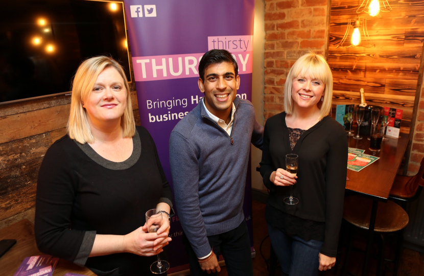 Rishi Sunak with Sue Thompson, left and Anna Addison