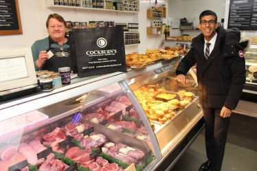 Rishi Sunak at Cockburns Butchers