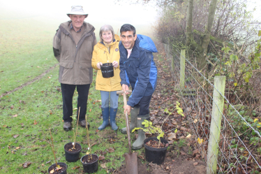 Rishi Sunak at Sleegil, Richmond, with the Richmondshire Landscape Trust