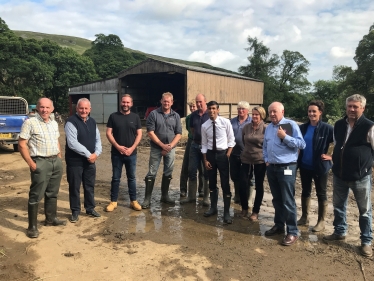 Rishi Sunak with farmers in Arkengarthdale