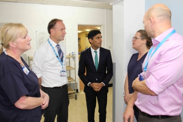 Rishi Sunak at the Friarage Hospital with Simon Stevens