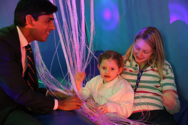 Rishi meets pupils and staff in the school's multi-sensory studio