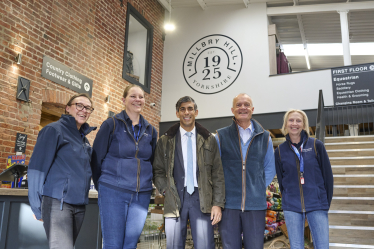 Rishi Sunak at Armstrong Richardson's Millbry Hill store in Stokesley