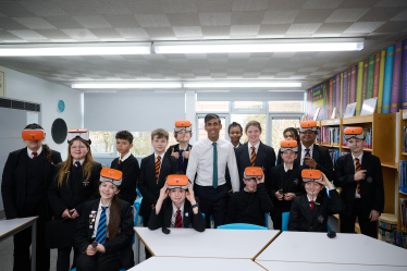 Rishi Sunak with Students at Risedale School
