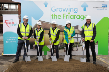 Rishi Sunak helps start the work on the Friarage Hospital's new surgical hub