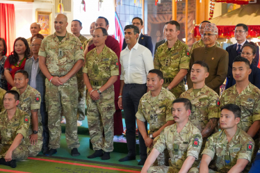 Rishi Sunak at the Gurkha Temple Catterick Garrison