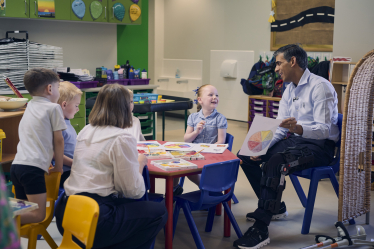 Rishi Sunak at Michael Syddall Primary School Catterick Village