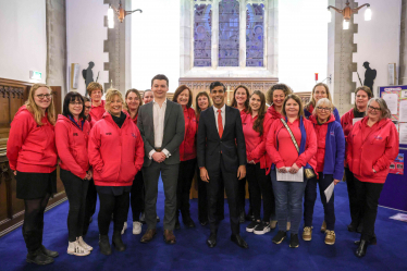 Rishi Sunak with the Catterick Military Wags Choir