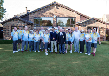 Rishi with members of Northallerton Bowls Club