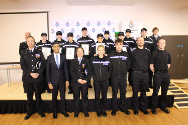 Rishi Sunak with Catterick police cadets