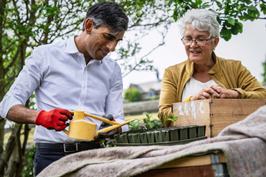 Rishi planting a tree sapling