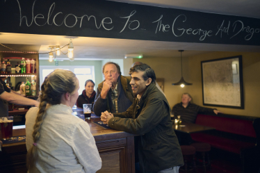 Rishi with Becky at the George and Dragon