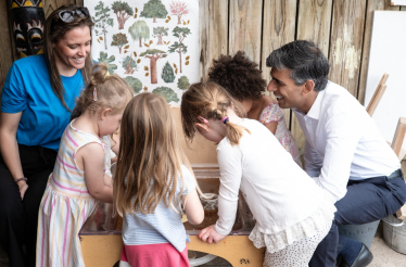 Rishi Sunak with Nursery Children and Staff