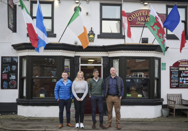 Rishi Sunak with new Landlords, Matt, David, Laura