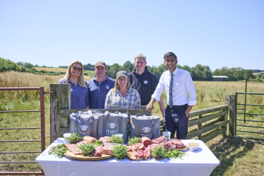 Rishi Sunak at the Tunstall Meat Company