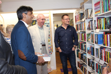 Rishi Sunak at the Wonky Tree bookshop, Leyburn