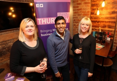 Rishi Sunak with Sue Thompson, left and Anna Addison